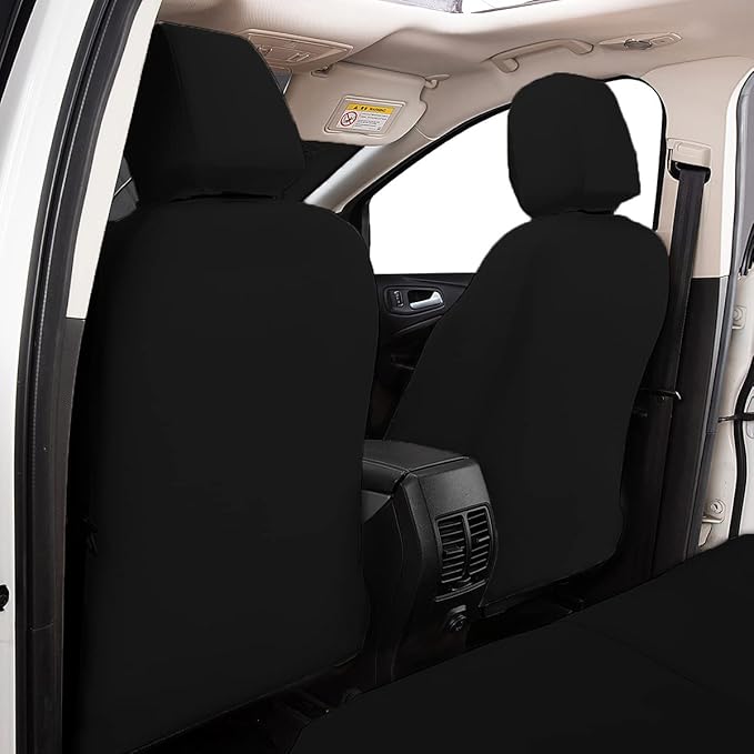 Flying Banner car seat Covers Protects Water Proof Faux Leather Carbon Fiber Fronts Fluorescence Green Black (Fluorescence Green Black, Front Pair)