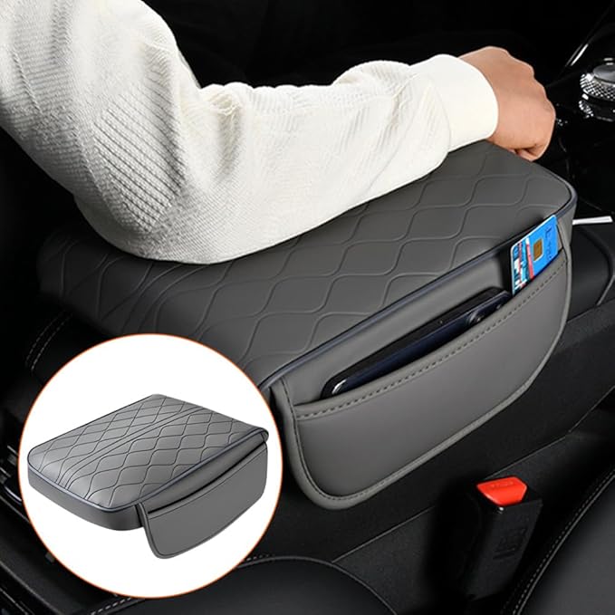 Auto Armrest Box Cover, 2025 New Universal Style Memory Cotton Car Armrest Box Pad, Leather Car Armrest Box Pad, Upgrade Universal Style Memory Cotton Cars Boxes Pad (Red)