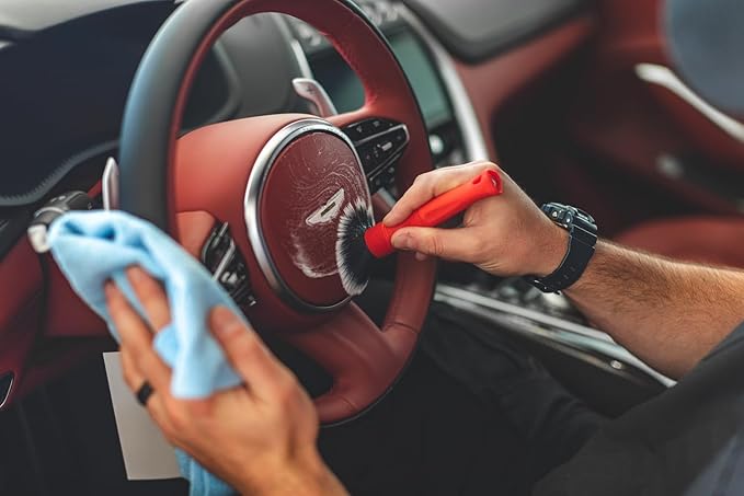 Detail Factory - TriGrip Ultra-Soft Detailing Brush Set - Scratch-Free Cleaning for Exterior, Interior Panels, Emblems, Badges, Gauges, Infotainment Screen - Solar Flare