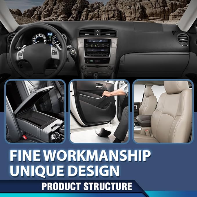 PIT66 Dash Cover Dashboard Panel Compatible with LX IS250/IS350 C 2010 2011 2012 2013, Fit LX IS250/IS350 Base 2006 2007 2008 2009 2010 2011 2012 2013 Black