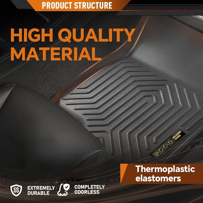 ANDPLAY Floor Mats Liners 3PCS Compatible with Toyota 4Runner 1996 1997 1998 1999 2000 2001 2002 1st & 2nd Row TPE All Weather Protection Gray Floor Liners alfombras para carro