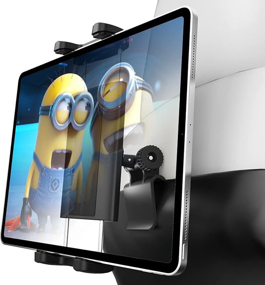 Charchendo for Tesla Model Y Model 3 Headrest Tablet Mount with Metal Ball Head Fits 4-13'' Devices, Car Back Seat iPad Holder Kids Adjustable Travel for iPad 12.9, Tablet, Phone, Switch, Fire HD 10