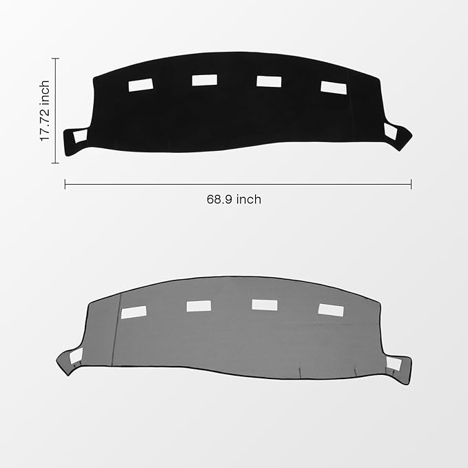 KUST Car Dash Cover for 2002-2005 Dodge Ram 1500, 2003-2005 Ram 2500/3500 Polyester Dashboard Cover Non-Slip Interior Accessories for Dodge Ram Custom Fit Dashboard Mat No Glare Black