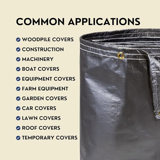 Tarps Heavy Duty Waterproof 40x60 FT, Extra Thick 12 Mil Large Tarps with Grommets and Reinforced Edges,UV Resistant,Tear&Fade Resistant, Silver/Black Multipurpose Cover for Home Boats Cars Camping