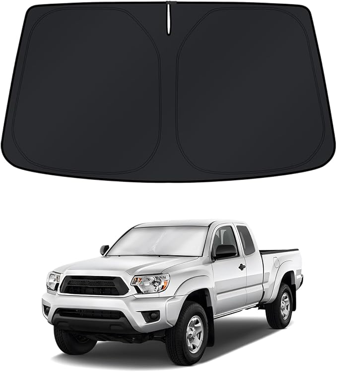 KUST Windshield Sun Shade for Toyota Tacoma 4 Door 2005-2013 2014 2015 Window Accessories Sunshade Sun Visor Protector Foldable Block UV Rays