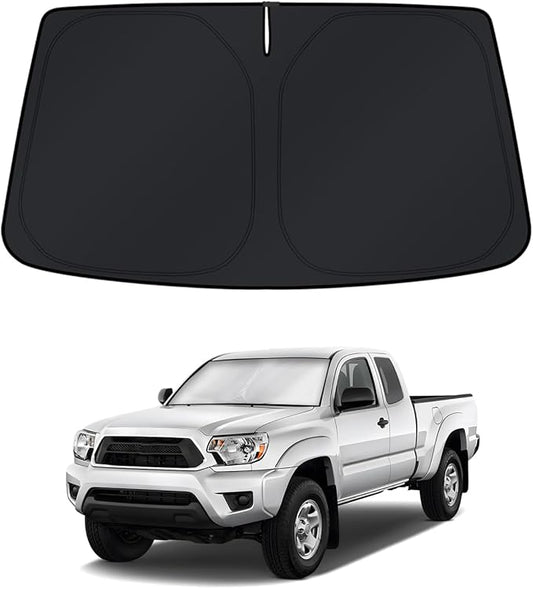 KUST Windshield Sun Shade for Toyota Tacoma 4 Door 2005-2013 2014 2015 Window Accessories Sunshade Sun Visor Protector Foldable Block UV Rays