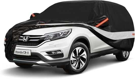 10 Layers SUV Car Cover Custom Fit for Honda CRV CR-V (2006-2024) Waterproof All Weather for Automobiles, Outdoor Full Cover Sun UV Rain Protection with Cotton.Black