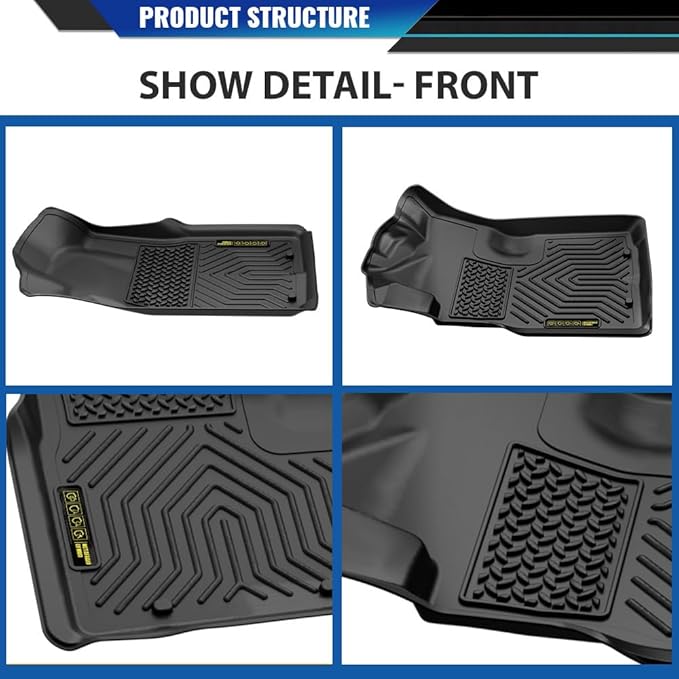 DOTCOM TPE Floor Mats Fit Toyota Tacoma Double Cab 2005-2015 Floor Liners,All Weather Custom Fit Full Cover Protection 1st & 2nd Row Truck Mats Cargo Liner Accessories,alfombras para carro 3PCS