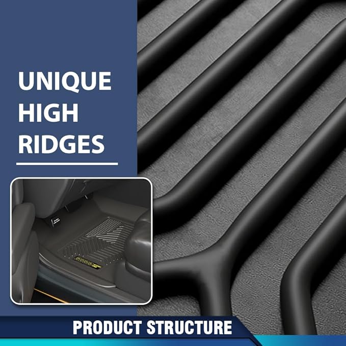 PIT66 Floor Mats Cargo Liners Compatible with Tesla Model 3 2017-2023 Sept Old Style, Not Fit 2023 Oct-2026 New Model (Heavy Duty) 3-Piece All Weather Automative TPE Liners