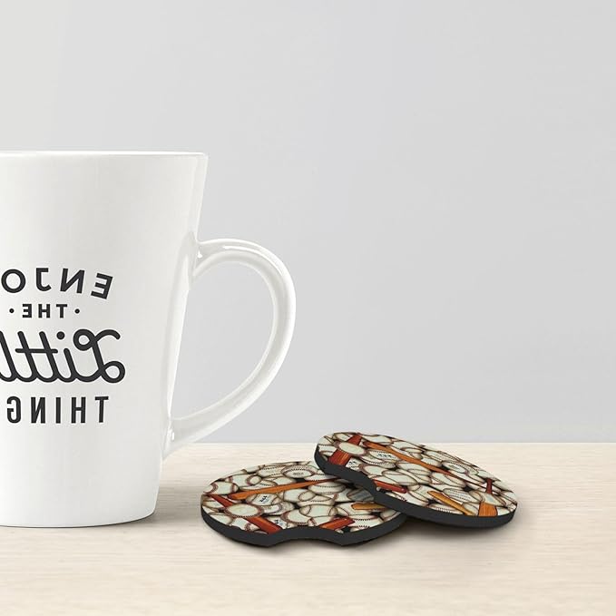 2 Pcs Car Cup Coasters, Baseball Sport Universal Non-Slip Rubber Car Coasters for Cup Holders 2.75 inch, Car Interior Accessories for Men