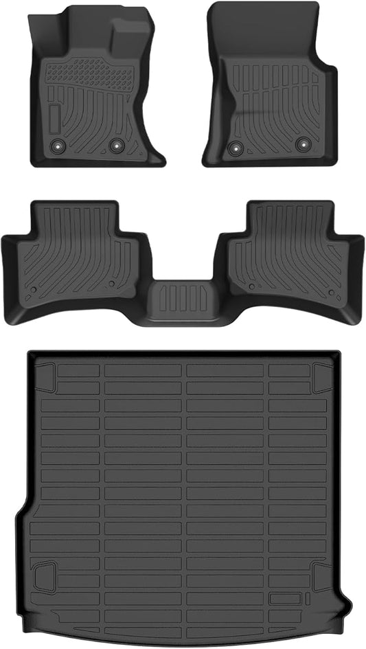 Floor Mats & Cargo Liner for Range Rover Velar 2021-2025, All Weather Automotive TPE Floor Liners Set Anti-Slip Waterproof Accessories (Car Mats+Trunk Mat) Black