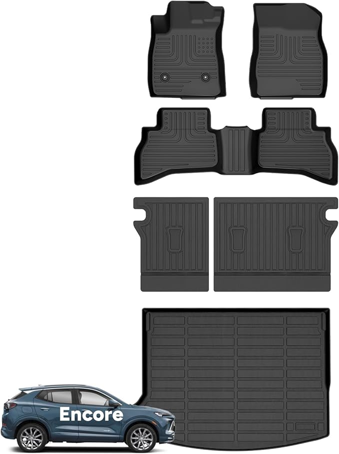Wayhigh-Floor Mats and Cargo Mat with Seatback Cargo Set Fit for Buick Encore GX AWD 2026-2020(for Cargo Tray Highest Position) All Weather Car Mats Floor Liners for Encore GX Accessories
