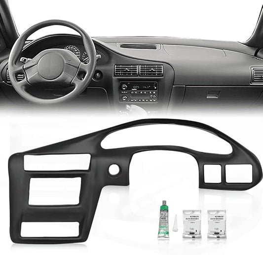 PIT66 Dash Bezel Cover W/adhesive, Compatible with Chevy Cavalier LS Sport 2002-2005/ Cavalier Z24 2000-2002/ Cavalier Base LS 2000-2005 Dashboard Panel