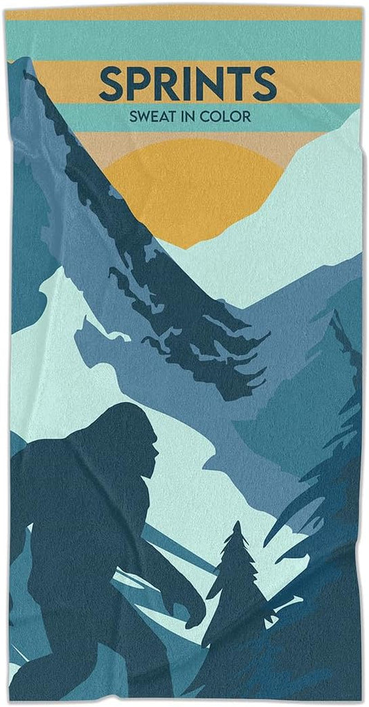 Sprints Athletic Running Towel, Full-Sized, Car Seat Cover - Moisture Wicking (Sasquatch)