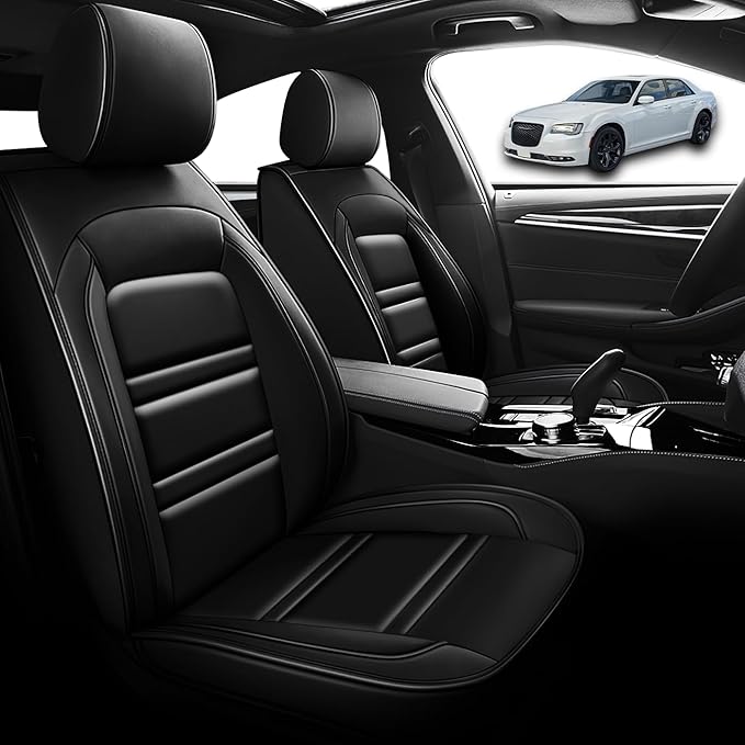 Seat Cover for Chrysler Car 300 2005-2023 | Car Seat Covers Front Seats, Waterproof Seat Protectors, Automotive Front Seat Covers (Front Seat, Black)