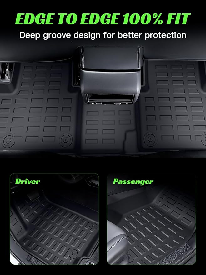 TPE All Weather Floor Mats & Cargo Liner for Jeep Grand Cherokee L 2021-2025 (only for 7-Seater) Custom Fit Floor Mats&Trunk Mat with Backrest Mats,Car Accessories(6-Piece Set, Black)