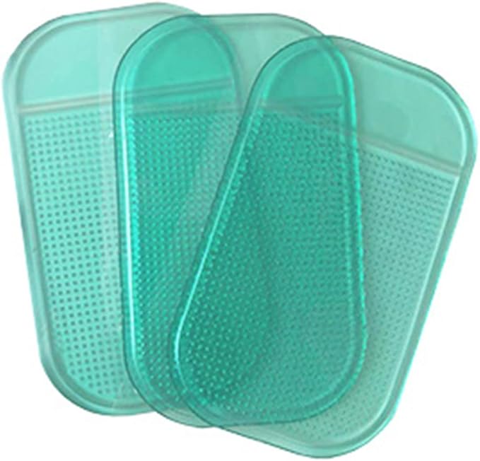 5PCS Extra-Strong Anti-Slip Pad Car Dashboard Sticky Pad Removable Silicone Gel Mat Washable Multi-Purpose PU Gel for Cell Phone Tablet (Green)