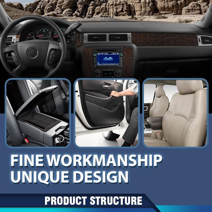 PIT66 Dash Panel Defrost Vent Dashboard, Compatible with Chevy Tahoe Avalanche Suburban & GMC Yukon/XL/Denal & Cadillac Escalade 2007-2014, Fit Chevy Silverado GMC Sierra 2007-2013 Brown