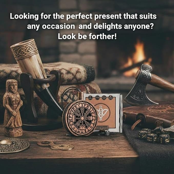 Wood Car Air Freshener — Vegvisir Handmade Unscented DIY Essential Oil Hanging Diffuser with Felt Insert — Add Your Own Oils — Refillable — Car/Truck/SUV — Cardboard Box