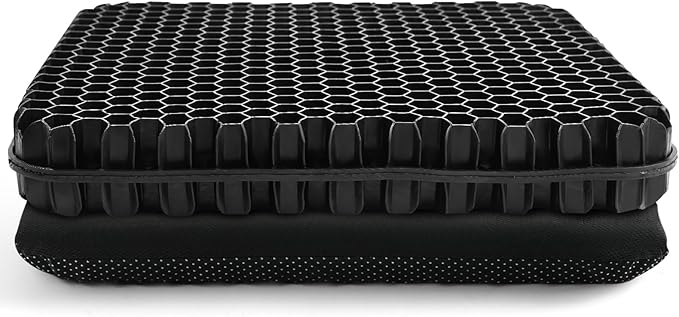 Gel Seat Cushion for Long Sitting - 16.5" x 14.5" x 2.4" (Extra Thick＆Soft) Gel Cushion for People Over 180 lbs, Pressure Relief Cushion for Office Chair, Egg Cushions for Wheelchair, Gel Pad for Car