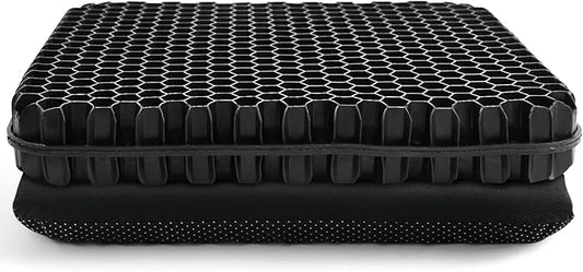 Gel Seat Cushion for Long Sitting - 16.5" x 14.5" x 2.4" (Extra Thick＆Soft) Gel Cushion for People Over 180 lbs, Pressure Relief Cushion for Office Chair, Egg Cushions for Wheelchair, Gel Pad for Car