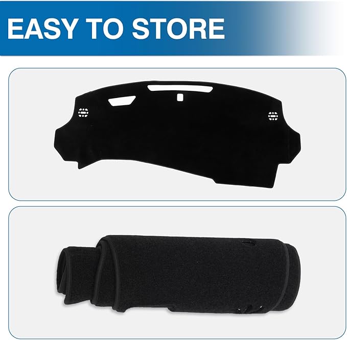 KUST Car Dash Cover for Chevy Equinox EV 2025-2026 (with HUD) Polyester Dashboard Cover Left Hand Drving Dash Carpet Non-Slip Dash Protector Interior Accessories for Equinox Custom Fit Dash Mat Black