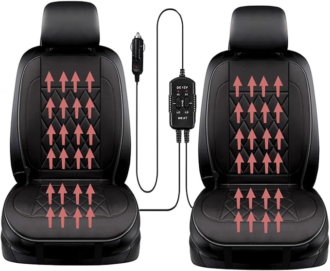 Warm and Cosy Car seat Cushion Easy to Install and Detachable Essential for Long Distance Driving in Winter,Two-Seater
