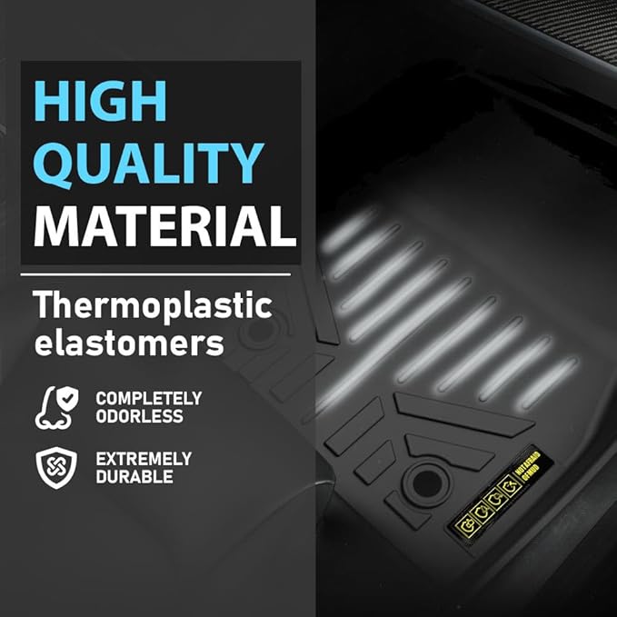 TPE Floor Mats Fit Ford Transit Connect 2014-2021, 1st Row Truck Accessories Cargo Liners All Weather Protection 2PCS