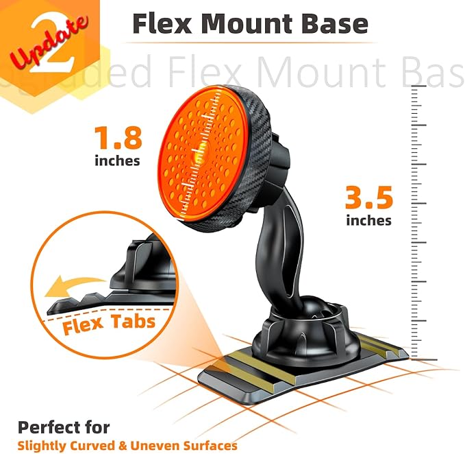 eSamcore Phone Holder for Car - Magnetic Car Phone Mount for Vehicle Dashboard, [Double 360 Adjustable Stand] Cell Phone Automobile Cradles with Strong Magnets for iPhone