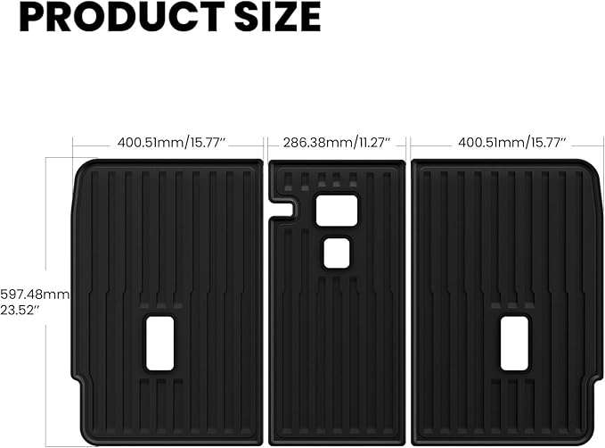 LASFIT Premium Extra Thick Rear Seat Back Covers for Tesla Model Y Juniper 2025/2026 | TPE Custom Fit Waterproof Model Y Accessories Second Row Back Seat Protector Mat Liner