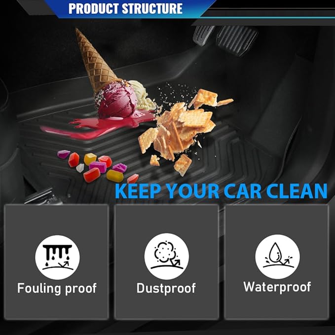 DOTCOM TPE Floor Mats Fit Jeep Wrangler JL Unlimited 4 Door 2018-2025 (Not Fit JK or 4XE), All Weather Full Cover Protection 1st & 2nd Row Truck Mats Cargo Liner Accessories,alfombras para carro 3PCS