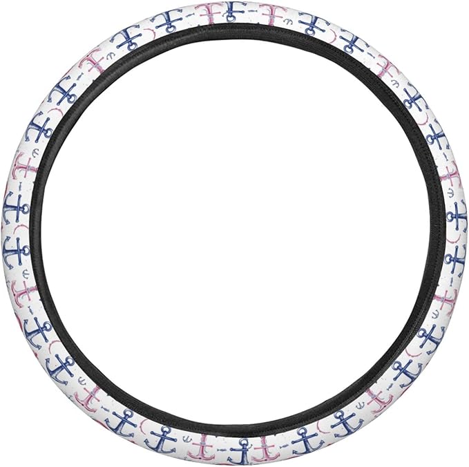 Anchors Compass Steering Wheel Covers Anti-Slip Elasticity Car Accessories Steering Wheel Protector Universal 15 Inch for Cars SUV Vehicle Truck