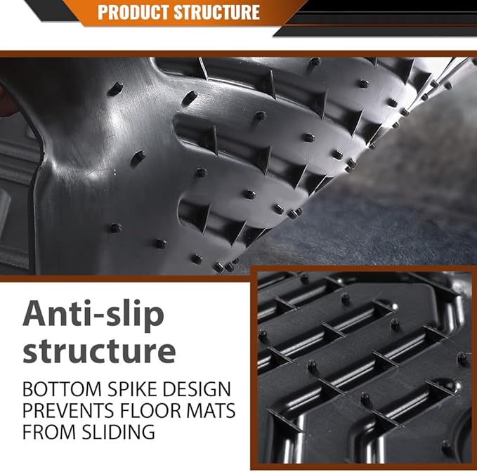 ANDPLAY TPE Floor Mats Liners Compatible with Honda Pilot 2023 2024 2025 All Weather Protection Black Floor Liners alfombras para carro