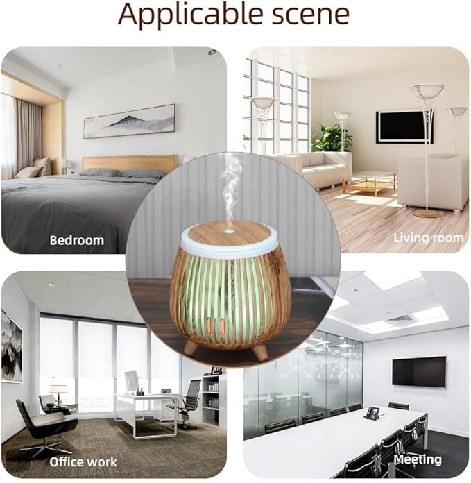 Essential Oil Diffuser Humidifier 140 mL with LED Mood Light,Quiet Aromatherapy Air Freshener for Bedroom,Office,Car or Travel,White