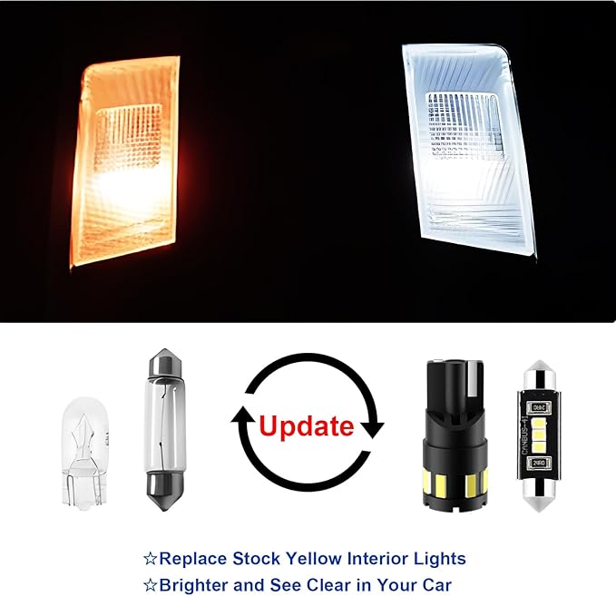 EASY EAGLE Super Bright LED Interior Lights, H11 High Low Beam, 14 Pcs Light Bulbs Combo for Chevy Silverado 2007 2008 2009 2010 2011 2012 2013 All Models