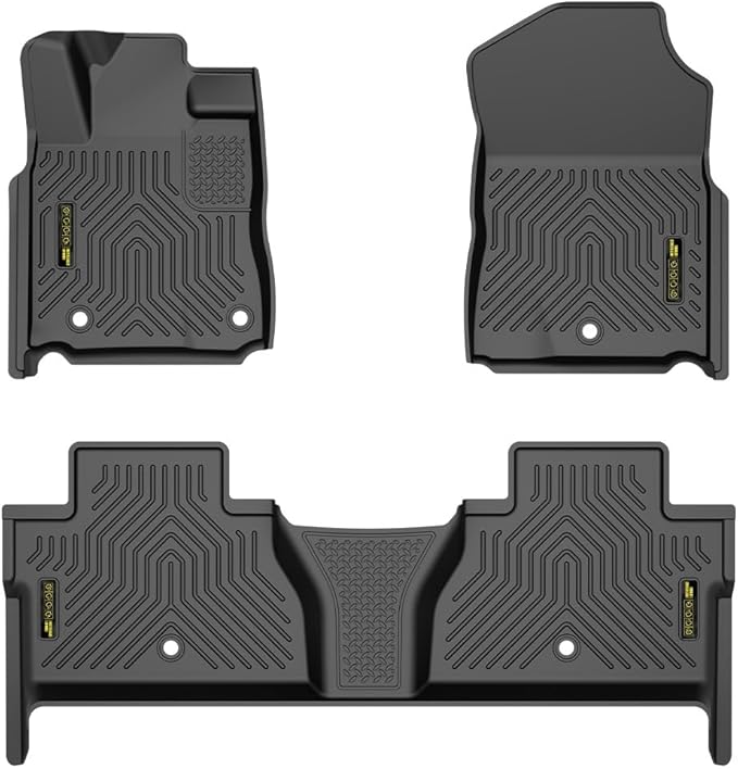 DOTCOM TPE Floor Mats Fit Toyota Tundra 2014-2021 (Only for CrewMax Cab), All Weather Custom Fit Full Cover Protection 1st & 2nd Row Truck Mats Cargo Liner Accessories,alfombras para carro 3PCS