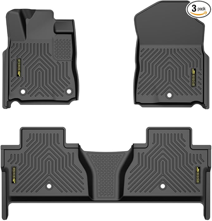 ANDPLAY TPE Floor Mats Liners Compatible with Toyota Tundra 2014 2015 2016 2017 2018 2019 2020 2021 (Only for CrewMax Cab) All Weather Protection Black Floor Liners alfombras para carro