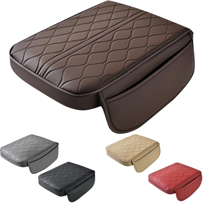 Auto Armrest Box Cover, 2025 New Universal Style Memory Cotton Car Armrest Box Pad, Leather Car Armrest Box Pad, Upgrade Universal Style Memory Cotton Cars Boxes Pad (Brown)
