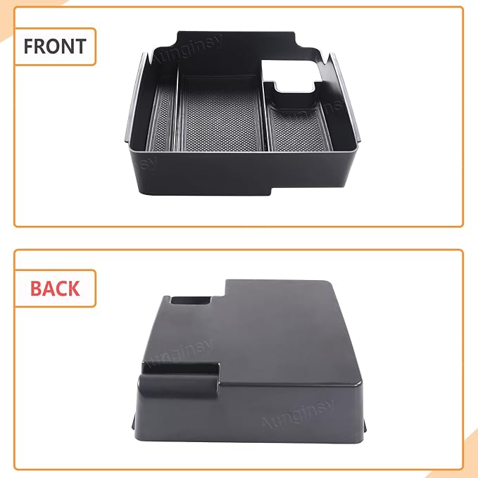 Aunginsy Armrest Box Storage Box Compatible with Nissan Frontier 2022-2024 2025 Pickup Truck Center Console Organizer Tray Armrest Storage Box Secondary Container Insert with Mat Interior Accessories