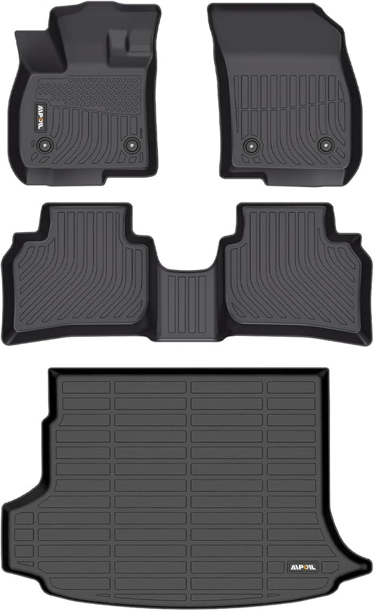 AIPOIL® Floor Mats & Cargo Liner Set for 2021-2024 2025 2026 Buick Envision All Weather Protection TPE Anti-Slip Automotive Full Set Custom Car Mats Accessories - Black