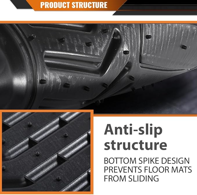 ANDPLAY TPE Floor Mats Liners Compatible with Ford Escape 2013-2019 Fit Ford C-Max 2013-2018 3-Piece Premium All Weather Protection Black Floor Liners alfombras para carro