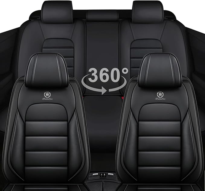 5 Seat Covers for Toyota RAV4 2000-2026 Breathable Car Seat Covers,Anti-Slip Waterproof Car Seat Protectors with Airbag,Automotive Vehicle Cushion with Storage Pockets (Standard,Black)