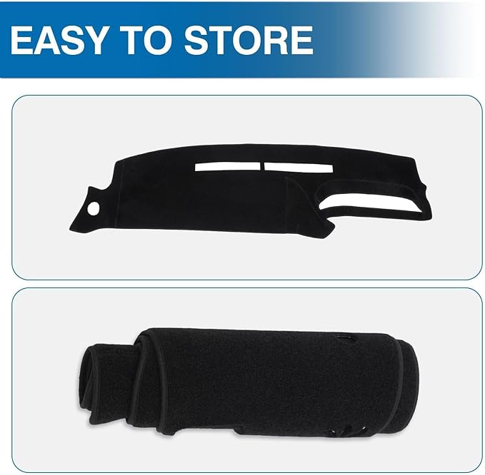 KUST Car Dash Cover for Chevy Chevrolet Silverado C/K 1500 2500 3500&Tahoe&Suburban/GMC Sierra&Yukon 1995 1996 Polyester Dashboard Cover Non-Slip Interior Accessories for Silverado No Glare Black