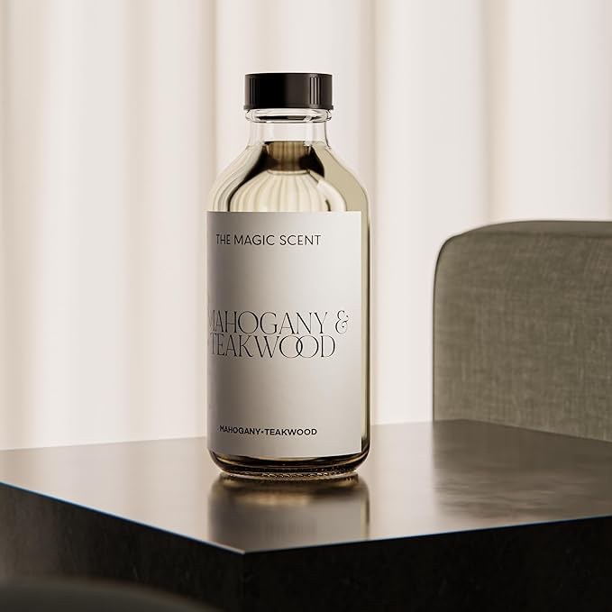 The Magic Scent Mahogany & Teakwood Diffuser Oil - Hotel & Home Luxury Scents Inspired by Abercrombie & Fitch - Diffuser Oil Scents for Home Designed for Use in All Diffusers - 16.9 fl oz, 500 mL