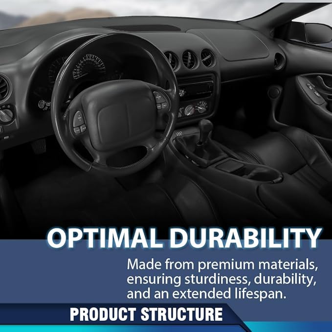 PIT66 Dash Cover Dashboard Bezel Compatible with Pontiac Firebird 1993 1994 1995 1996 Black Instrument Panel