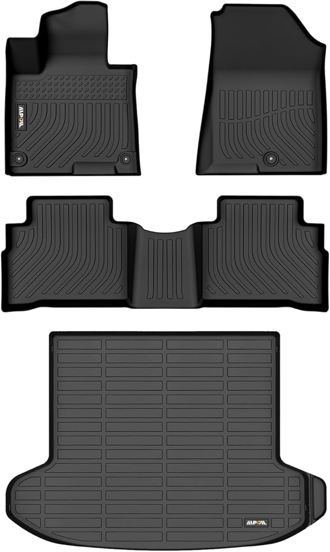 AIPOIL® Floor Mats & Cargo Liner Set for 2023 2024 2025 Kia Sportage (Not Fit Hybrid Models) All Weather Protection TPE Anti-Slip Automotive Full Set Custom Car Mats Accessories - Black