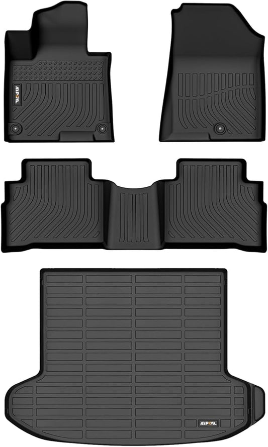 AIPOIL® Floor Mats & Cargo Liner Set for 2023 2024 2025 Kia Sportage (Not Fit Hybrid Models) All Weather Protection TPE Anti-Slip Automotive Full Set Custom Car Mats Accessories - Black