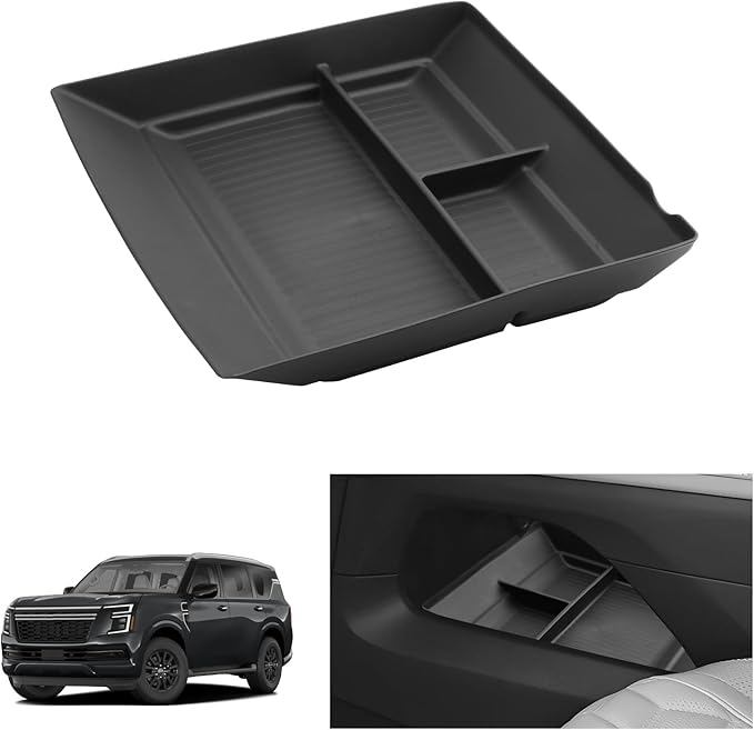 LUWU Lower Organizer Tray Compatible with 2025 2026 Armada SV/SL/Platinum Center Console Armrest Organizer Insert Tray 2025 2026 Armada Accessories Black
