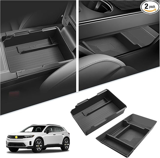 SKTU 2Pcs for 2024 2025 2026 Honda Prologue Center Console Organizer for 2024 2025 2026 Honda Prologue/Acura ZDX Console Tray & Under Console Tray 2024 2025 2026 Prologue Accessories with Coin Holder