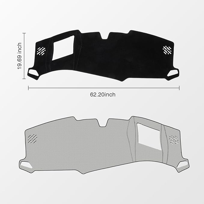 KUST Car Dash Cover for Chevrolet/Chevy Silverado EV 2024 2025 2026 (Only fits for WT Edition. Not fits for RST Edition) Polyester Dashboard Cover Non-Slip Accessories for Silverado EV No Glare Black